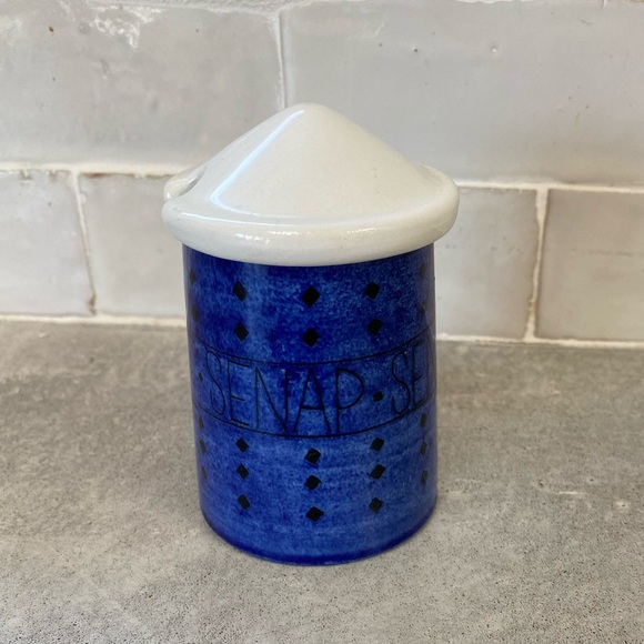 Rare: vintage mustard pot from Swedish Rörstrand "Picknick" Series Condiment Set - Picture 2 of 9